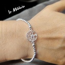 Pulsera Bolitas de Plata y Árbol de la Vida