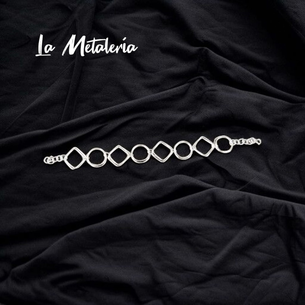 Pulsera Engarzada Círculos y Rombos