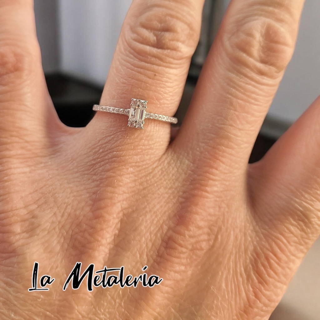 Anillo Compromiso Media Churumbela Rectángulo