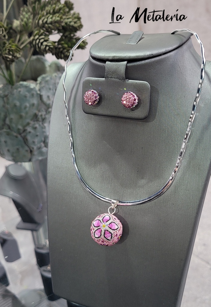 Set Huichol Llamador de Ángeles Rosa