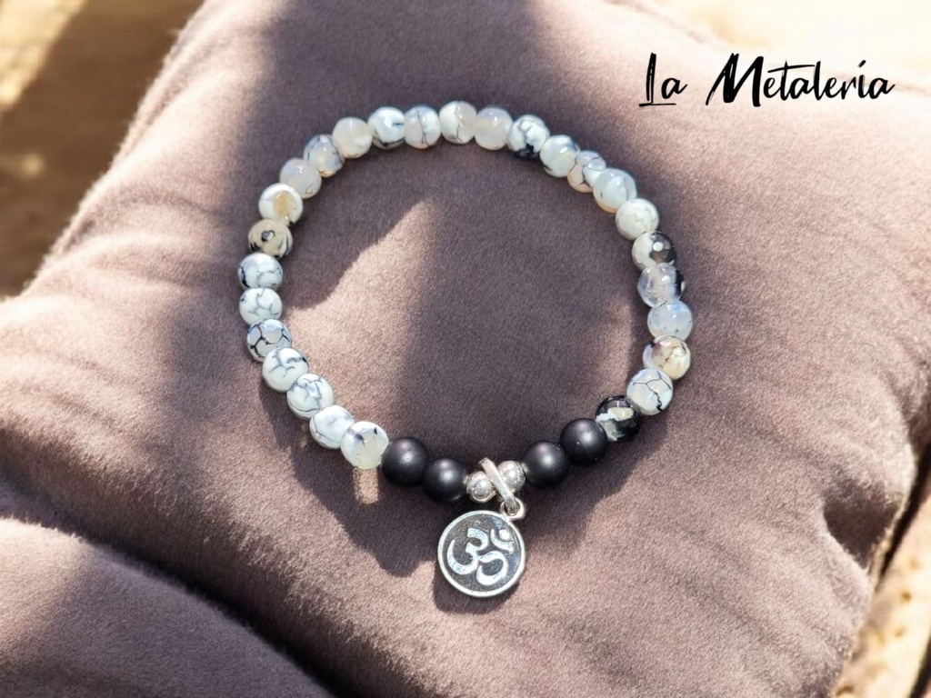 Pulsera Pmp Om Ágatas Rayadas