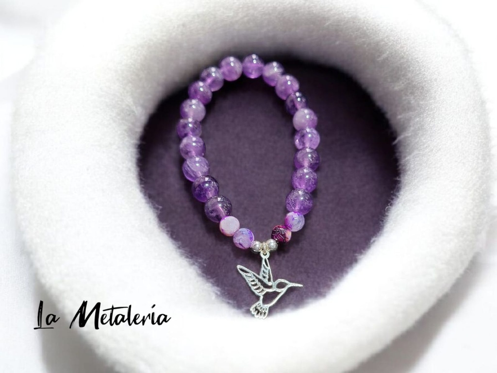 Pulsera Pmp Colibrí Amatistas