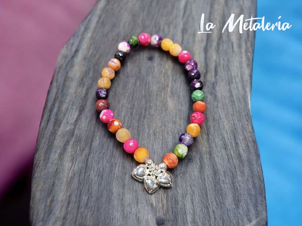 Pulsera PMP Corazones Ágatas