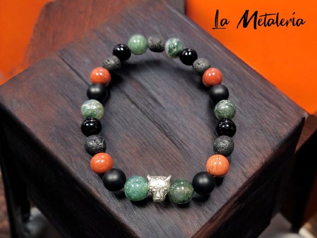 Pulsera PHP Jaguar Jaspe Rojo