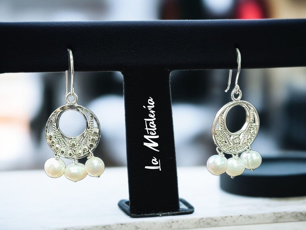 Aretes Filigrana con Perla