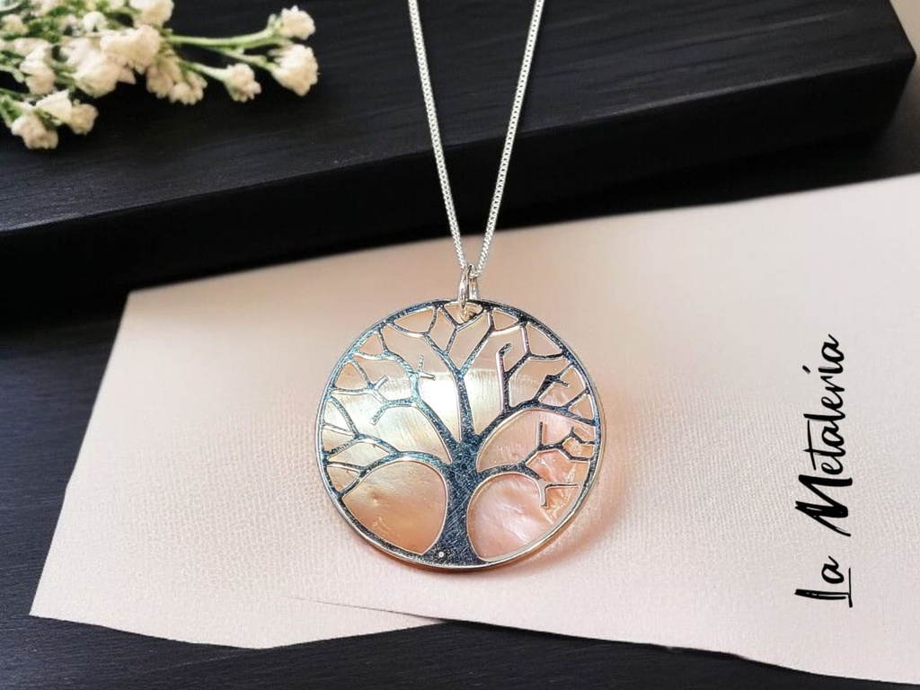 Dije Árbol de la Vida con Concha de Abulón m