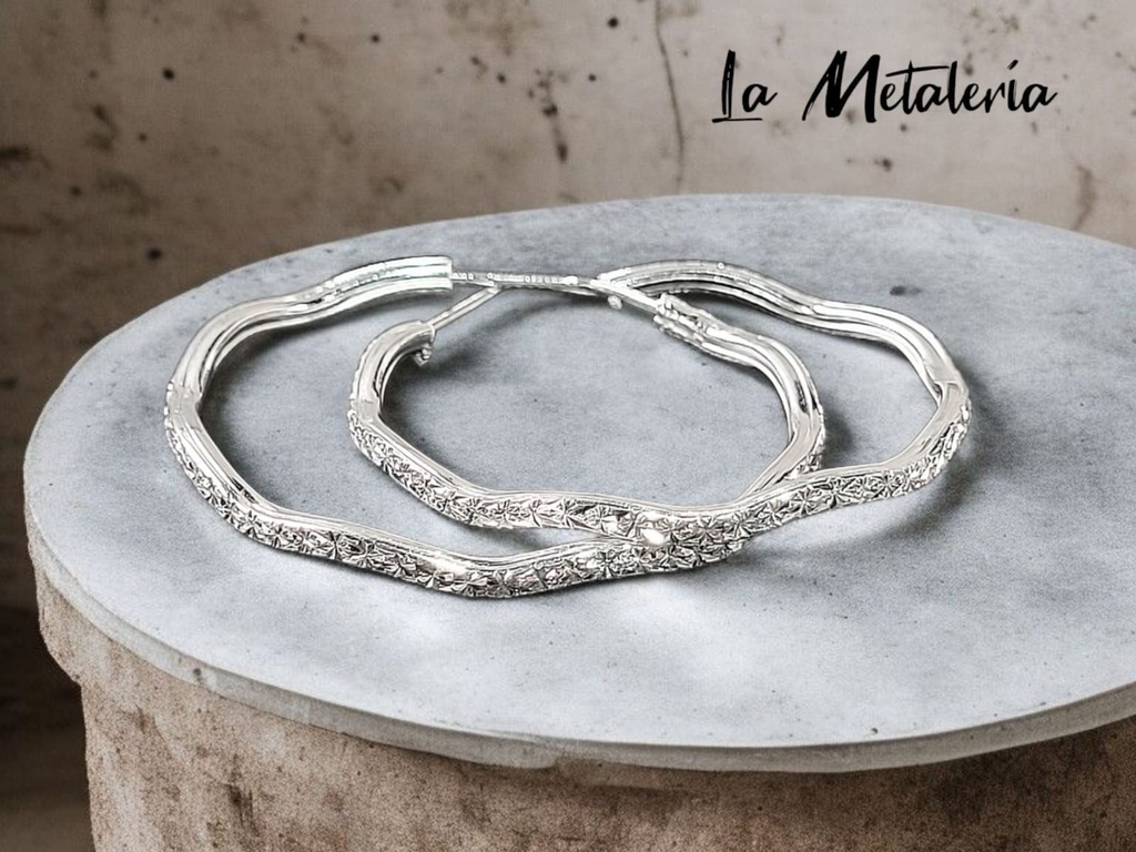 Arracadas Copos de Nieve Onduladas