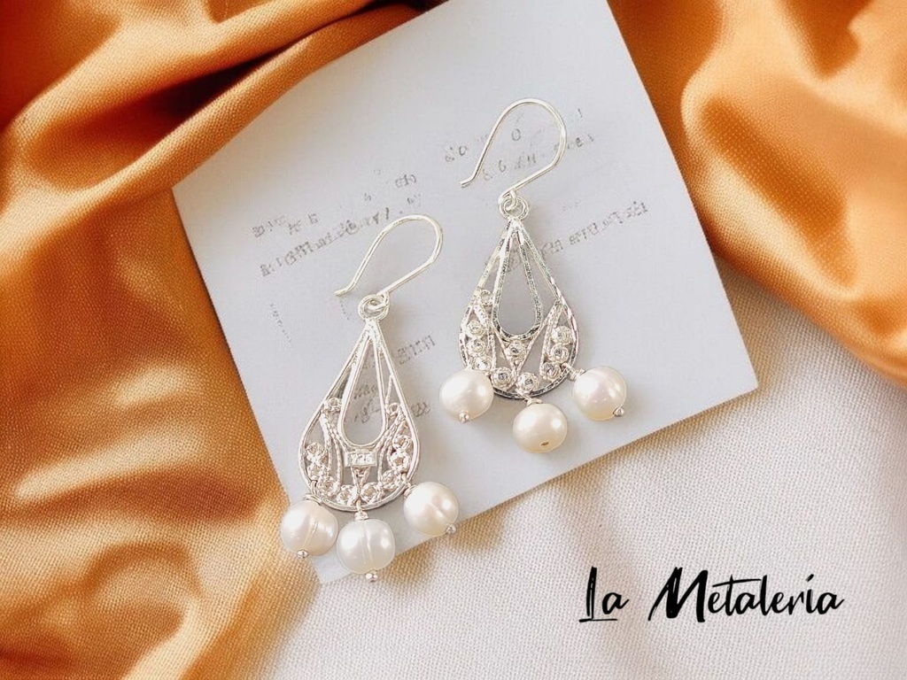 Aretes Filigrana con Perla
