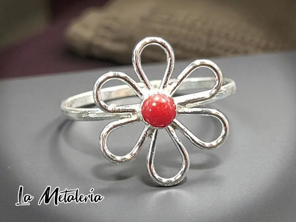 Anillo Flor Roja B