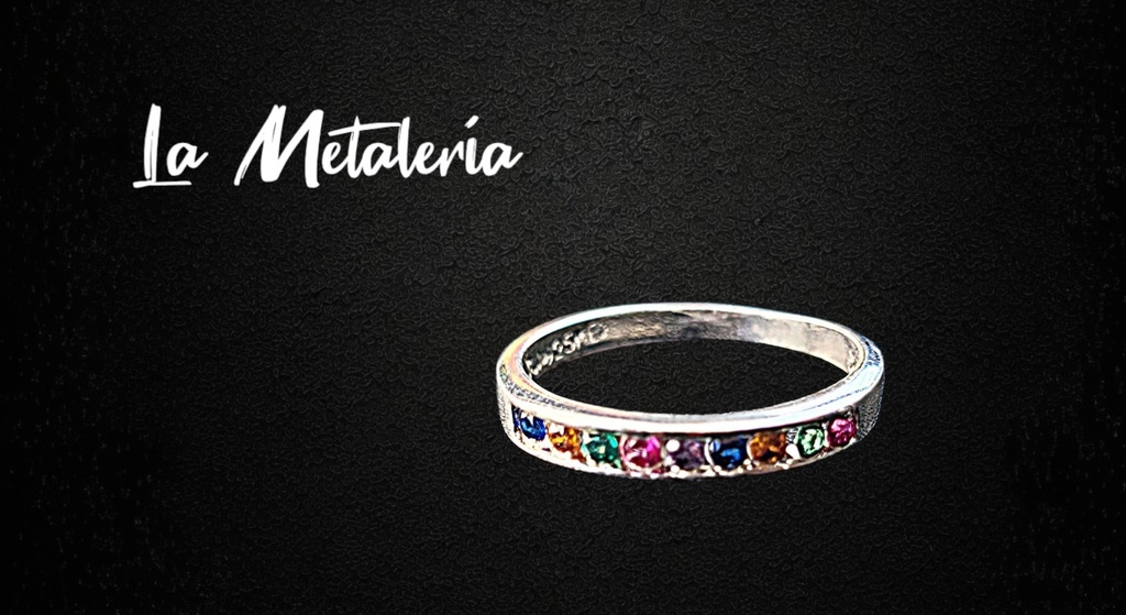 Anillo Zirconias de Colores