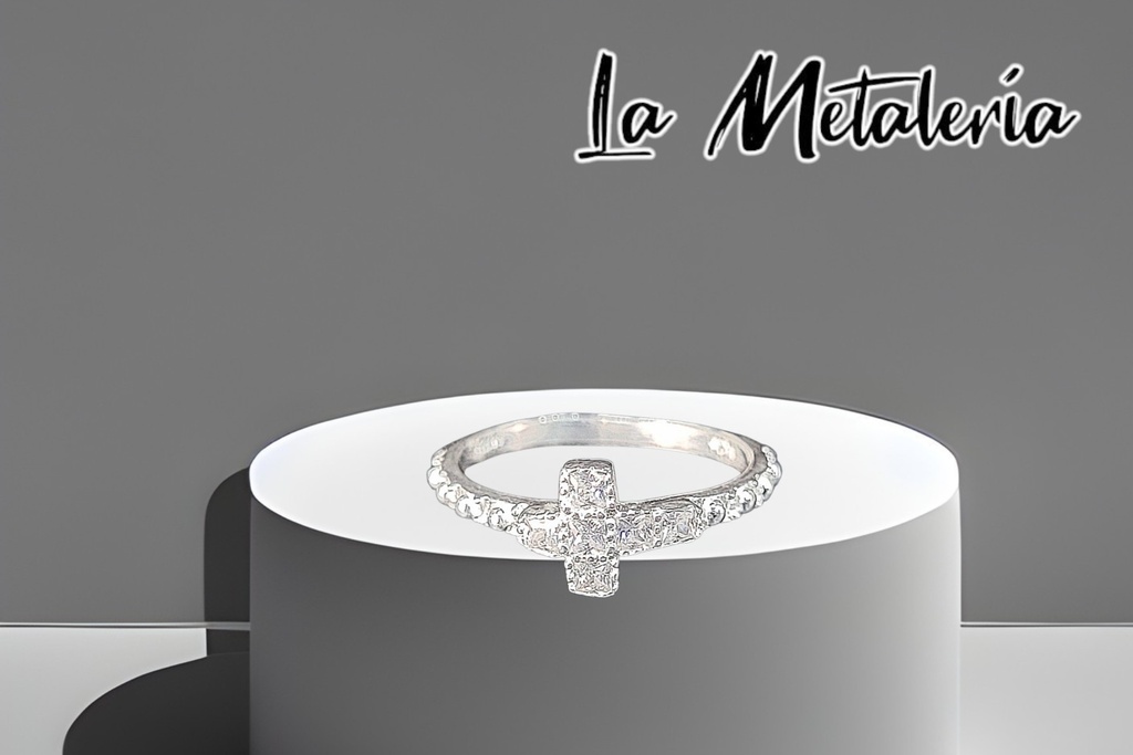 Anillo Cruz con Zirconias
