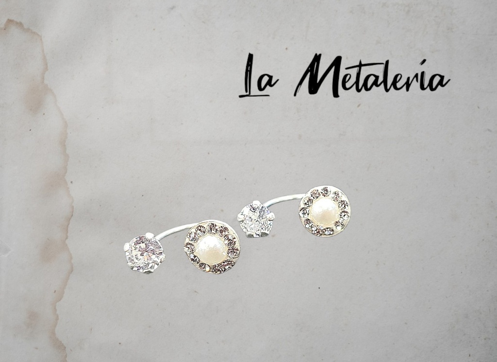Aretes de Teléfono con Perla