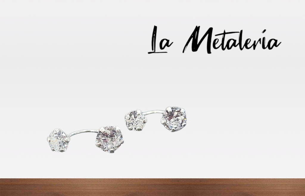 Aretes de Teléfono con Zirconia Redondo