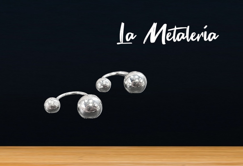 Aretes de Teléfono con Bolita de Plata