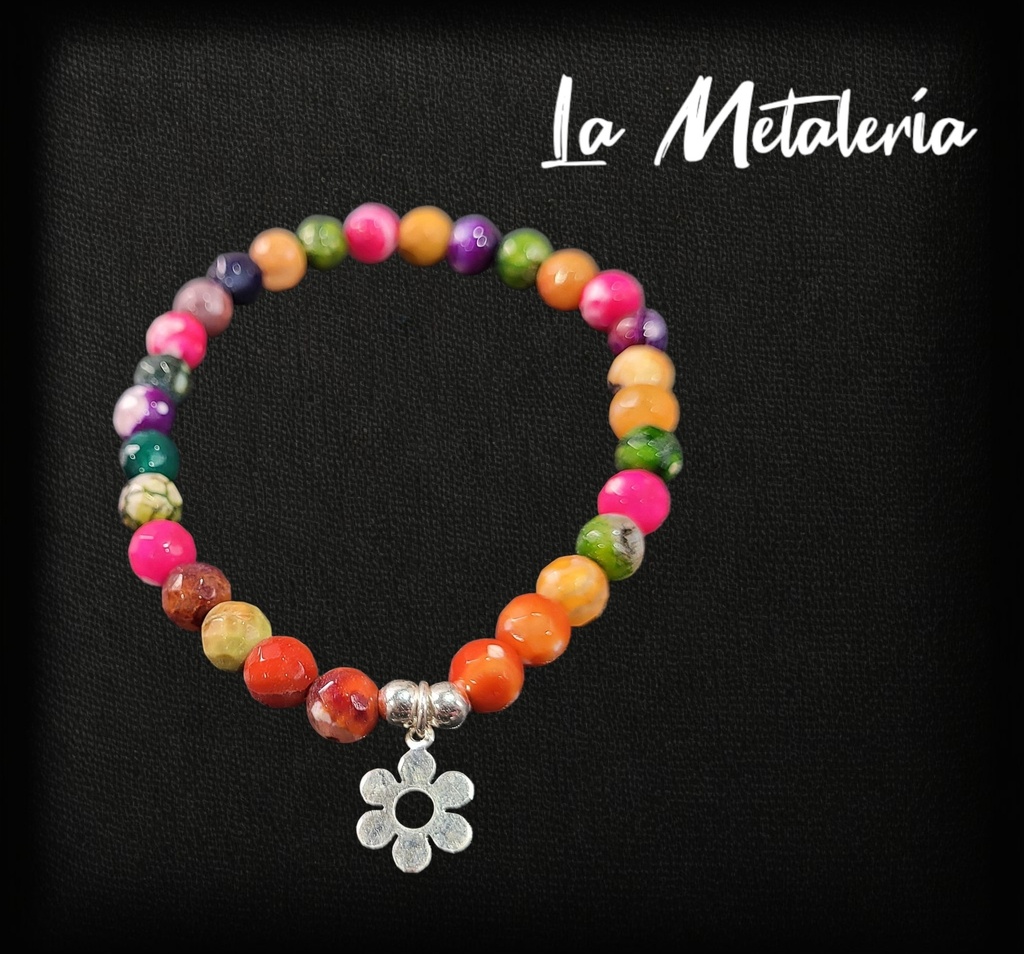 Pulsera PMP Flor Ágatas Multicolor A