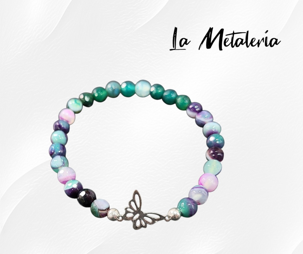 Pulsera PMP Mariposa Ágatas Verdes