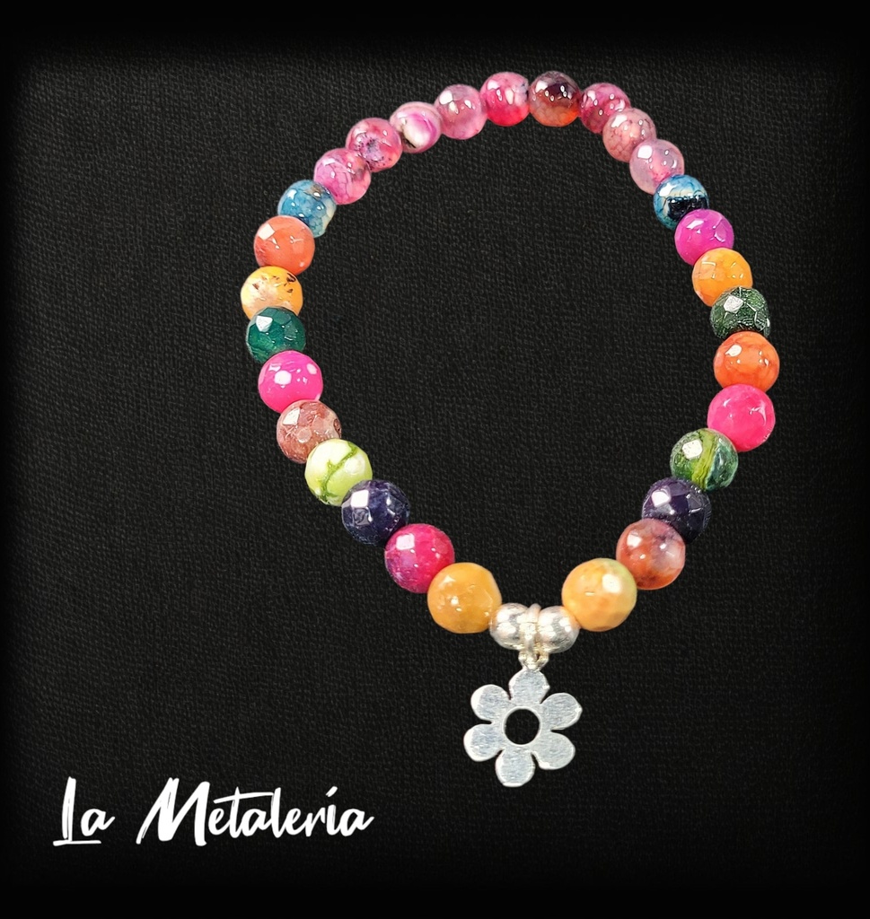 Pulsera PMP Flor Ágatas Multicolor C