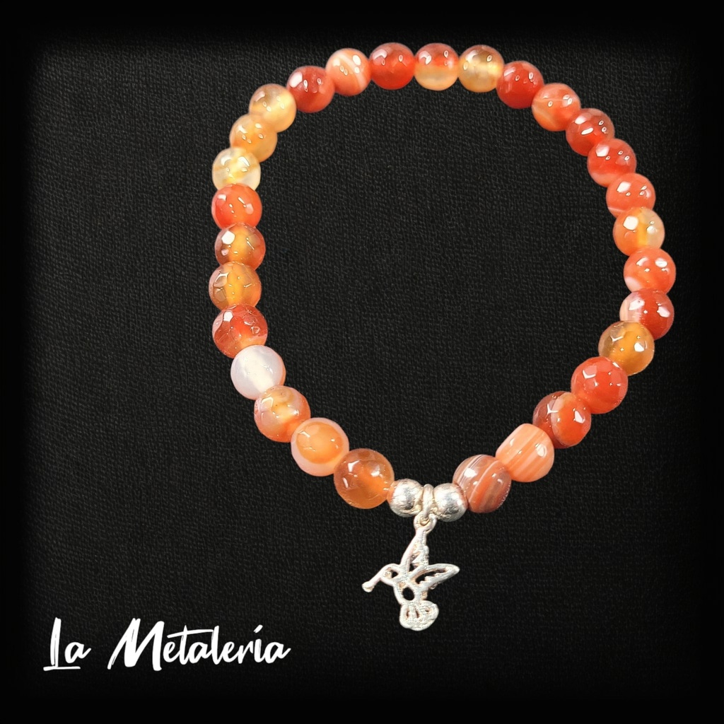 Pulsera PMP Colibrí Ágatas Naranjas