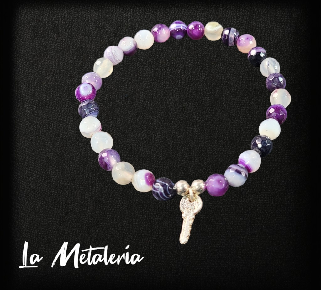 Pulsera PMP Llave Ágatas Moradas