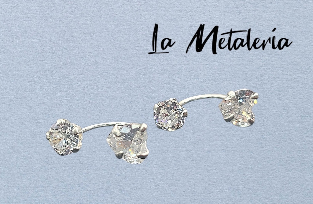 Aretes de Teléfono con Zirconia Corazón