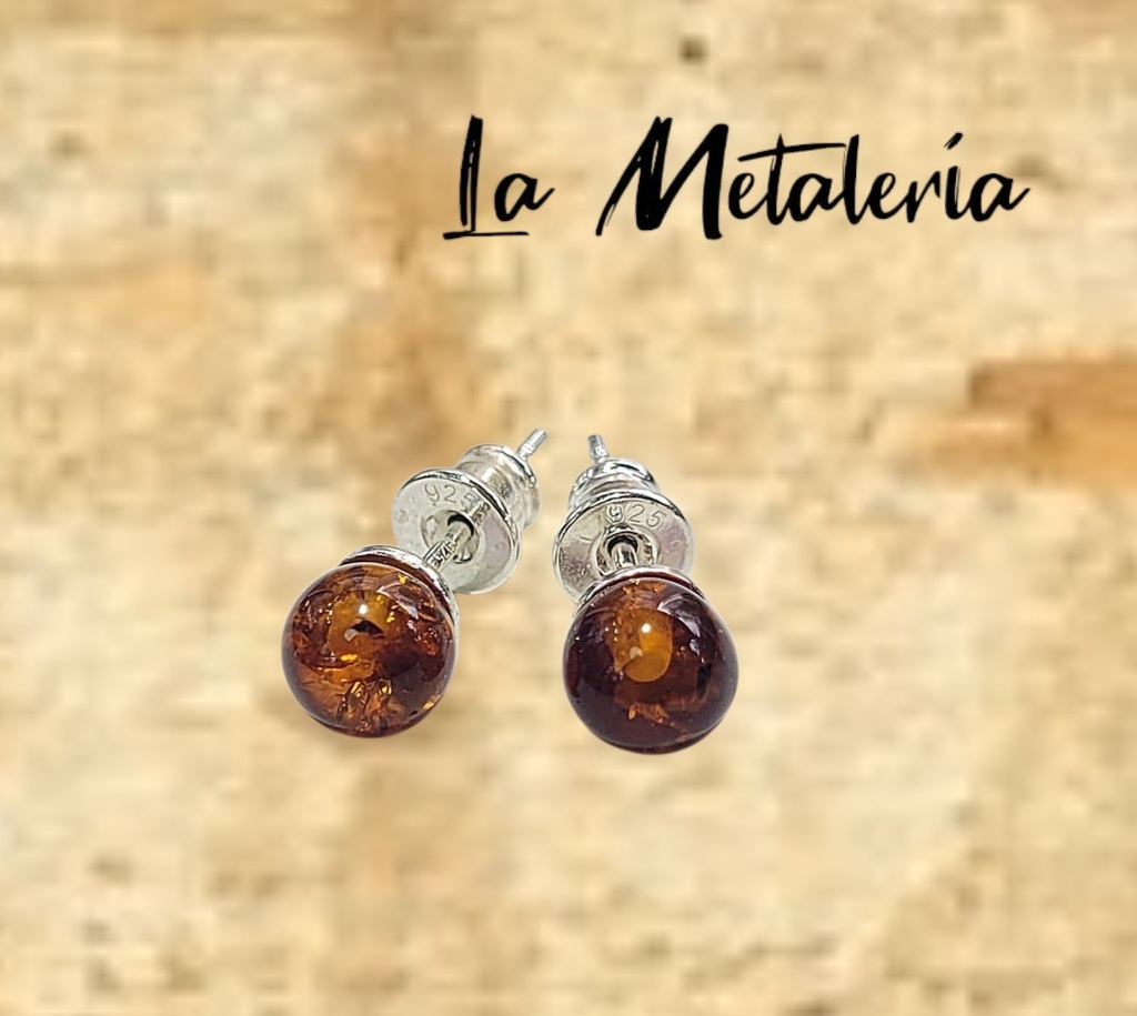 Aretes Ámbar Bolita E