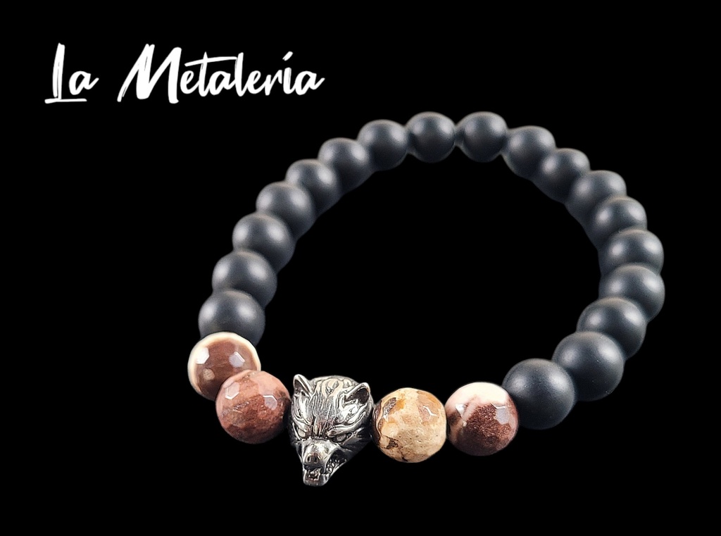 Pulsera PHA Lobo Jaspe Cebra
