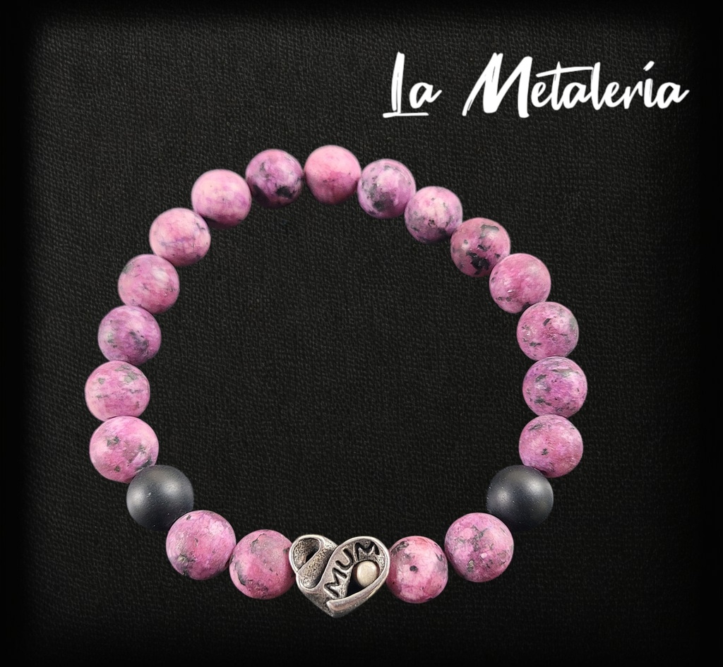 Pulsera PMA Mum Jade Candy Morado