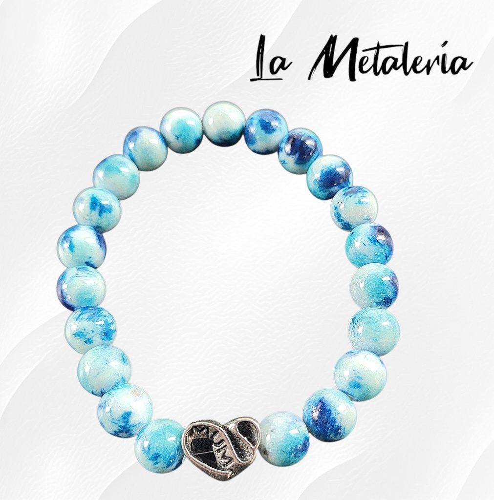 Pulsera PMA Mum Jade Candy Azul