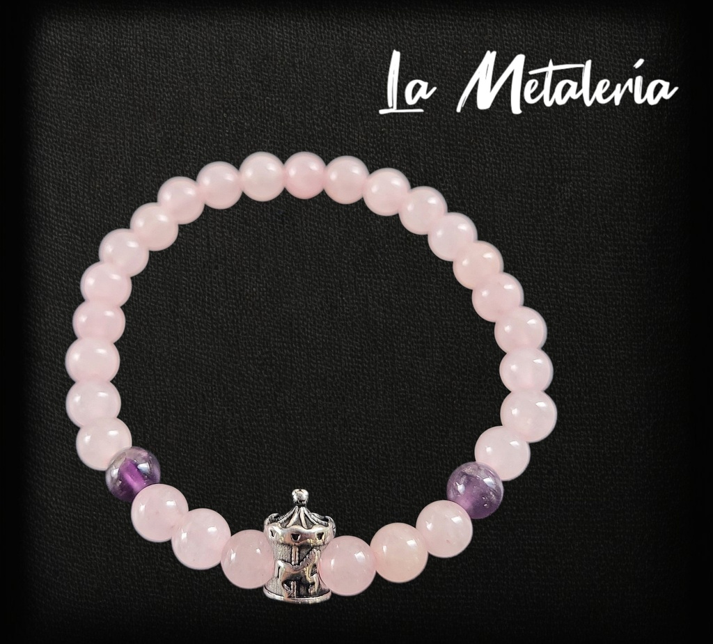 Pulsera PMA Carrusel Cuarzos Rosas