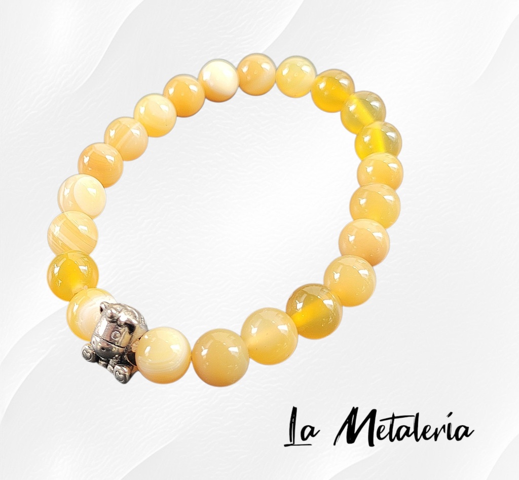Pulsera PMA Unicornio Ágatas Amarillas