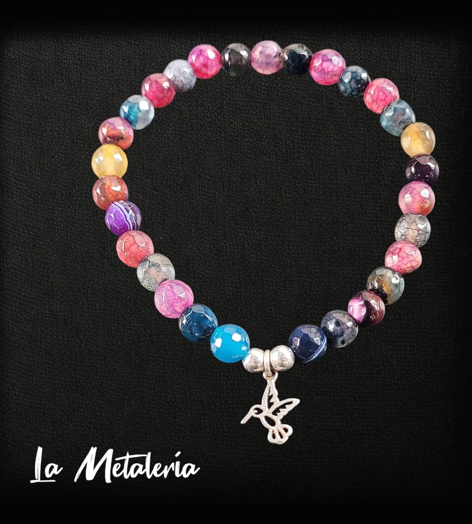 Pulsera PMP Colibrí Ágatas Multicolor B