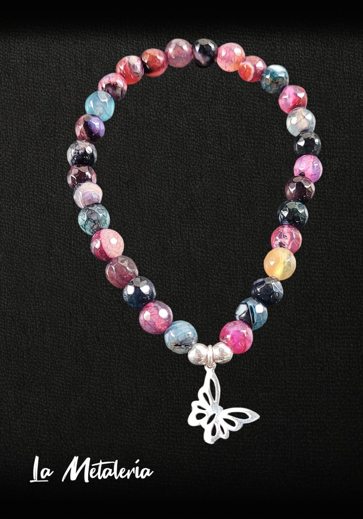 Pulsera PMP Mariposa Ágatas Multicolor B