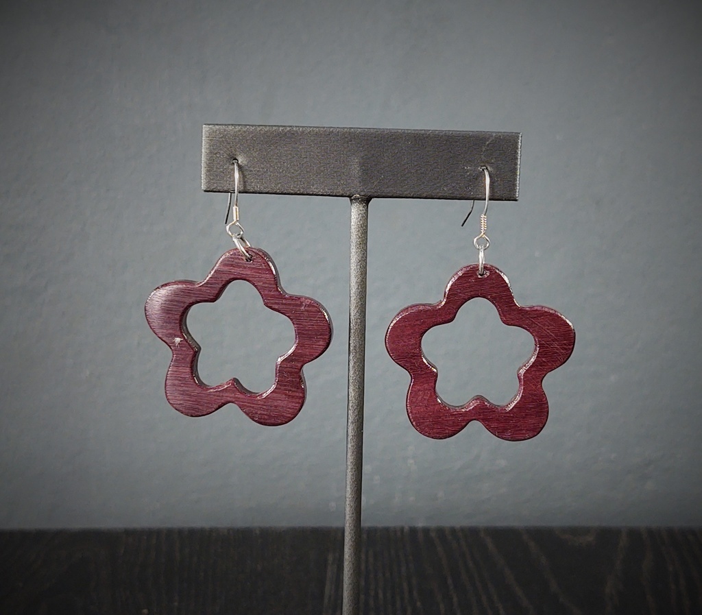 Aretes Flor Palo de Rosa