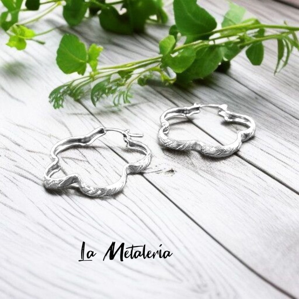 Arracadas Flor Espejada