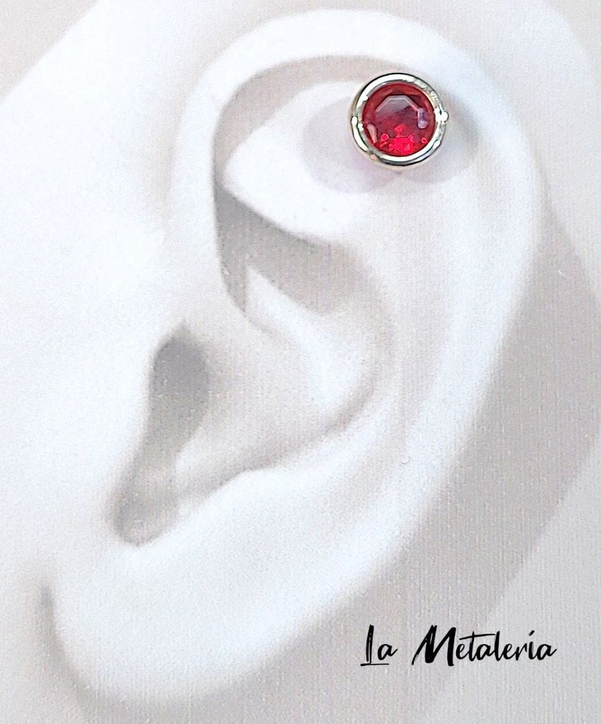 Piercing Oreja Punto Zirconia Biselado g