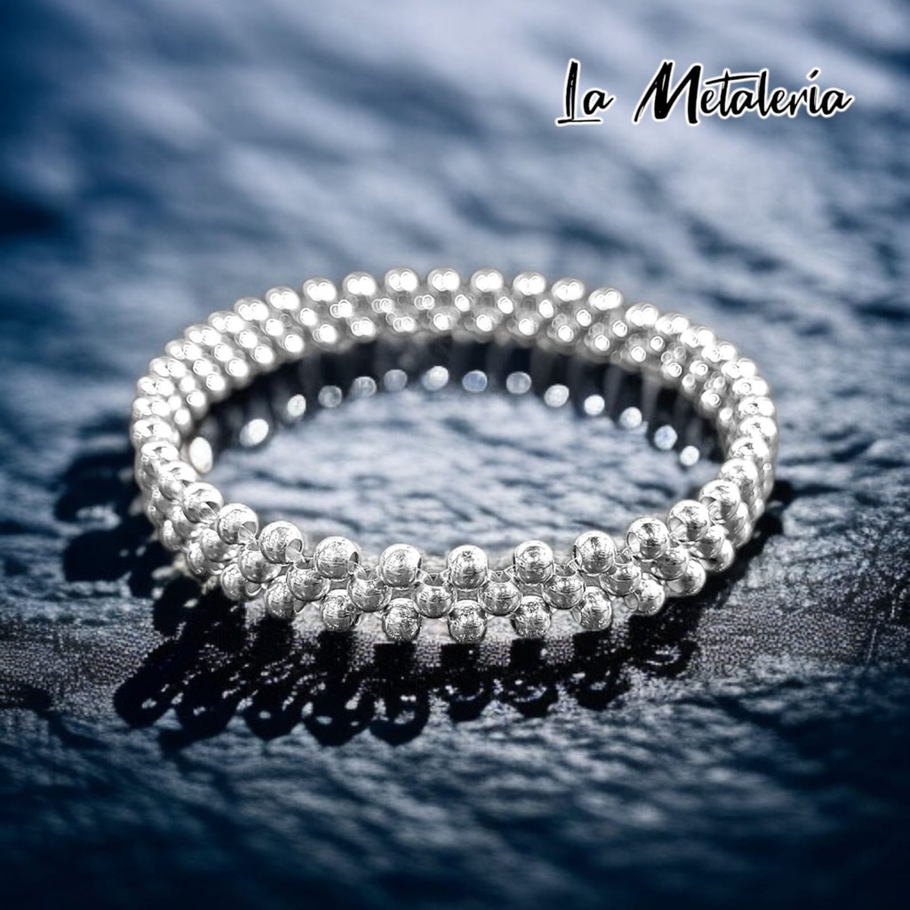 Pulsera Bolitas de Plata 3hbch