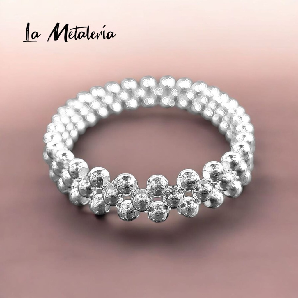 Pulsera Bolitas de Plata 3hbg