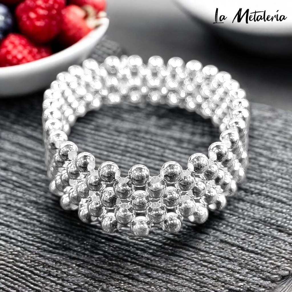 Pulsera Bolitas de Plata 5hbg
