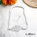Pulsera Bolitas de Plata y Mano de Fátima