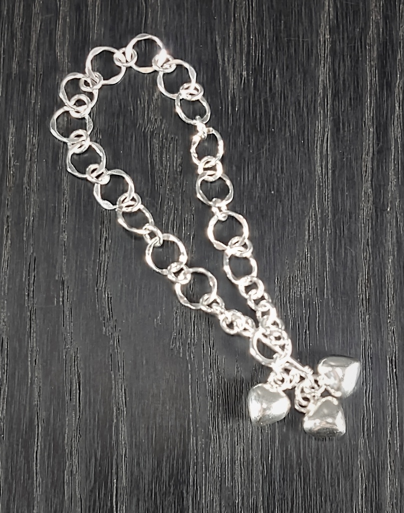 Pulsera Colgante Corazones