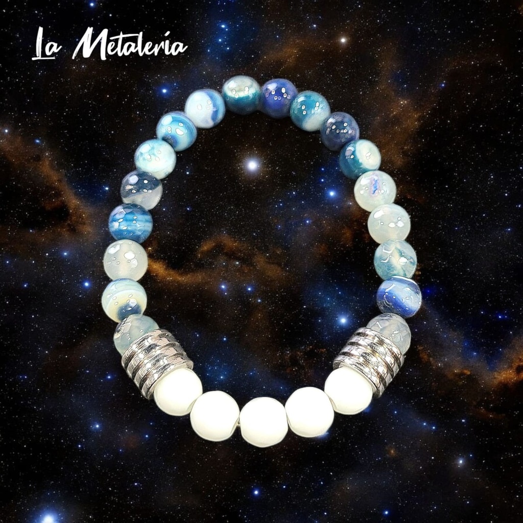 Pulsera PHA Barril Pulido Dúo Ágatas