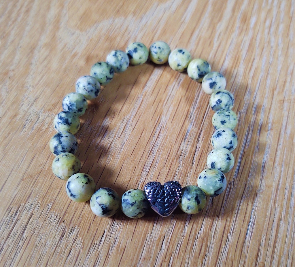 Pulsera PMA Corazón Jade Amarillo