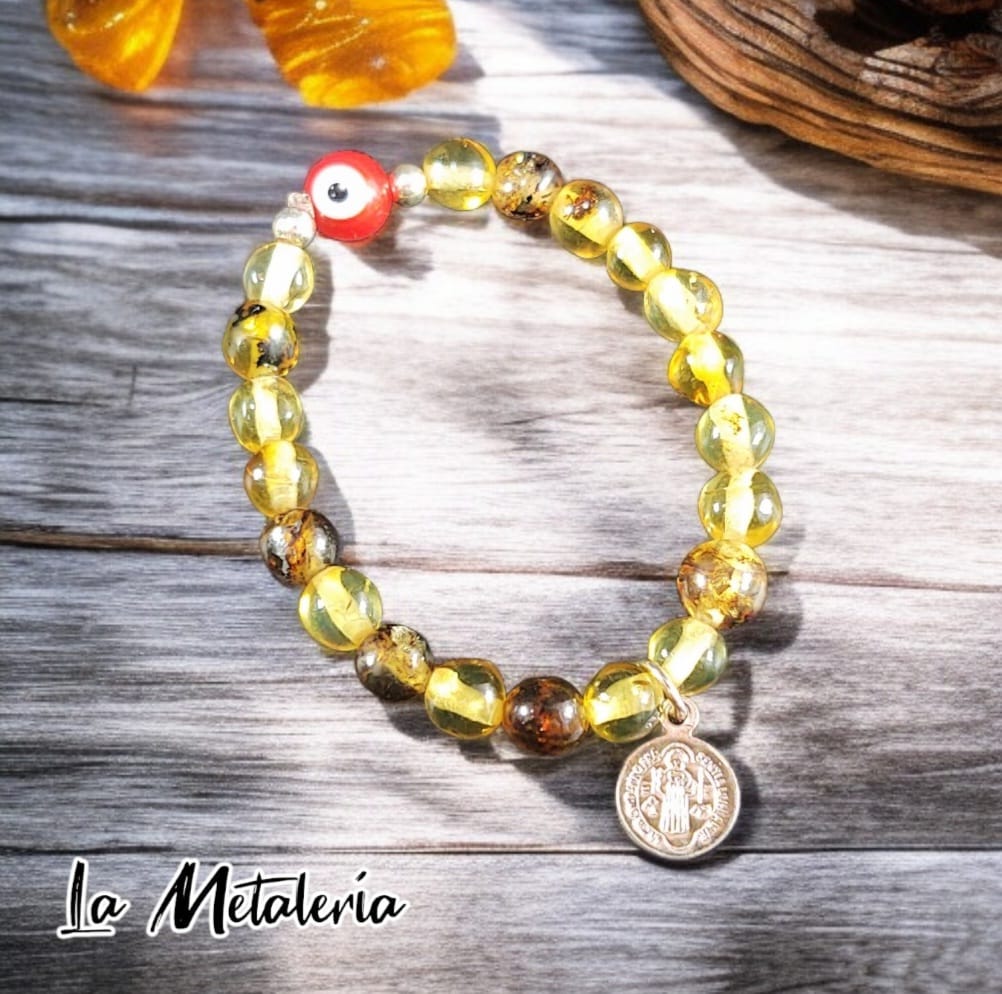 Pulsera Ámbar y San Benito Bebé