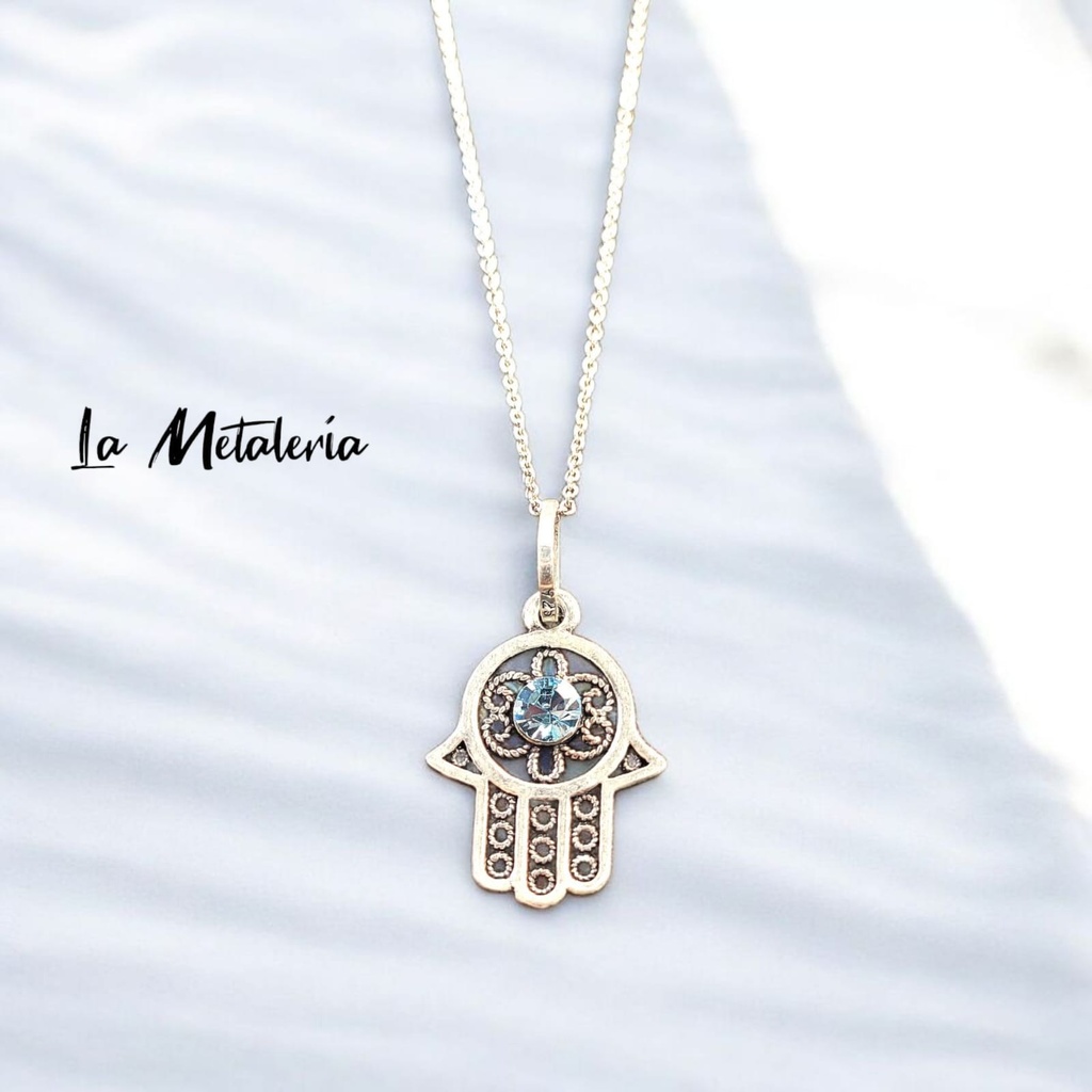 Dije Mano de Fátima Pavonada