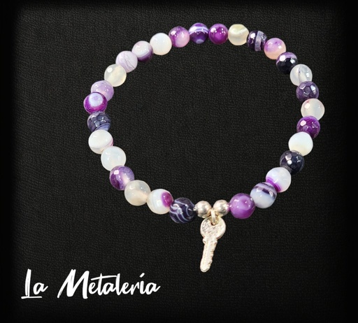Pulsera PMP Llave Ágatas Moradas