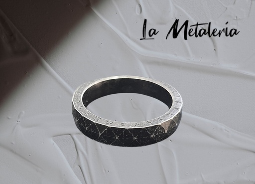 Anillo Negro Runas Ac