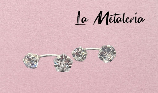 Aretes de Teléfono con Zirconia Flor