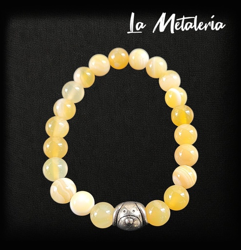 Pulsera PMA Perrito Ágatas Amarillas