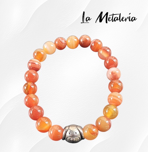 Pulsera PMA Perrito Ágatas Naranjas
