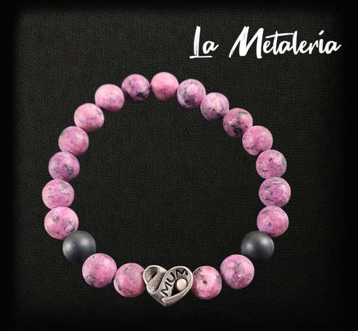 Pulsera PMA Mum Jade Candy Morado